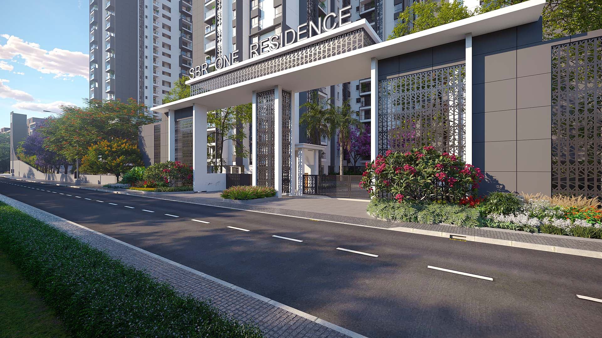 Grand arrival entrance at SBR One Residence